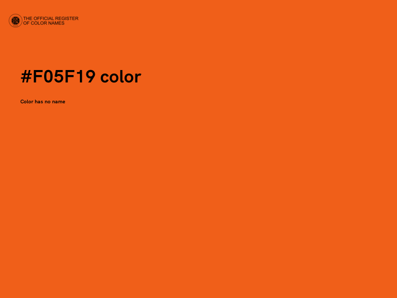 #F05F19 color image