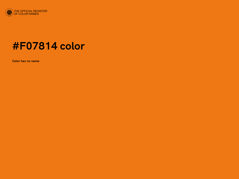 #F07814 color image