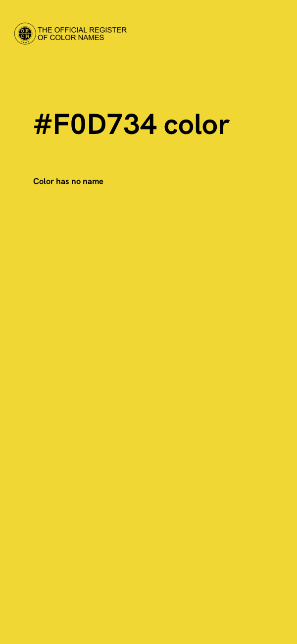 #F0D734 color image