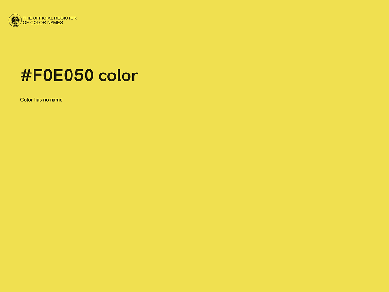 #F0E050 color image