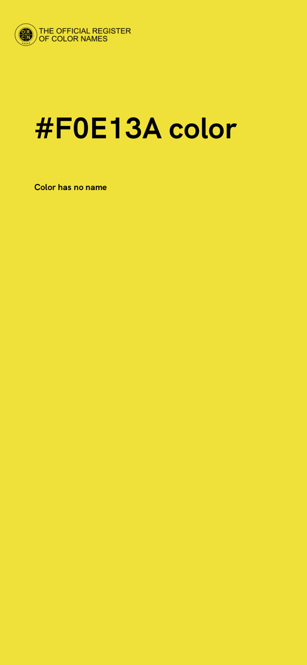 #F0E13A color image