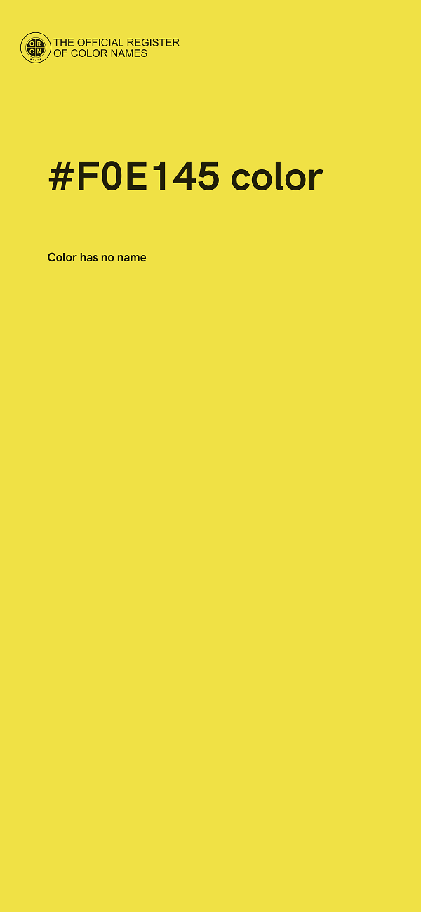 #F0E145 color image