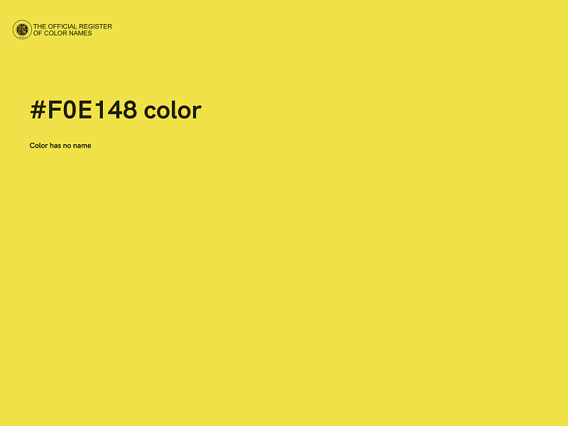 #F0E148 color image