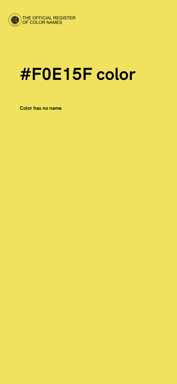 #F0E15F color image