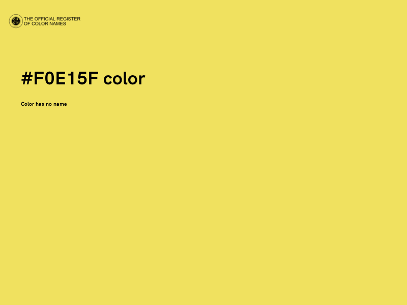 #F0E15F color image
