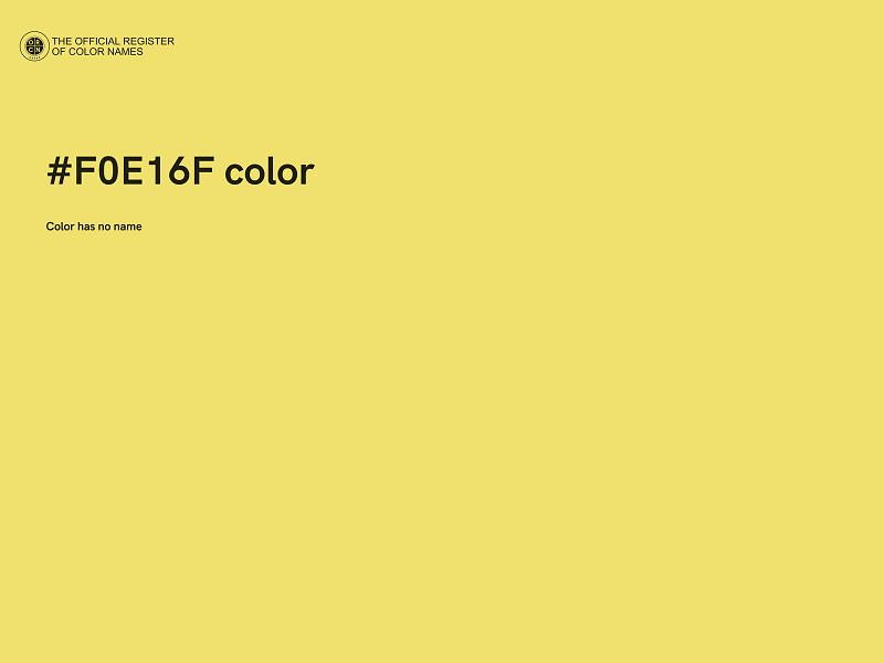 #F0E16F color image