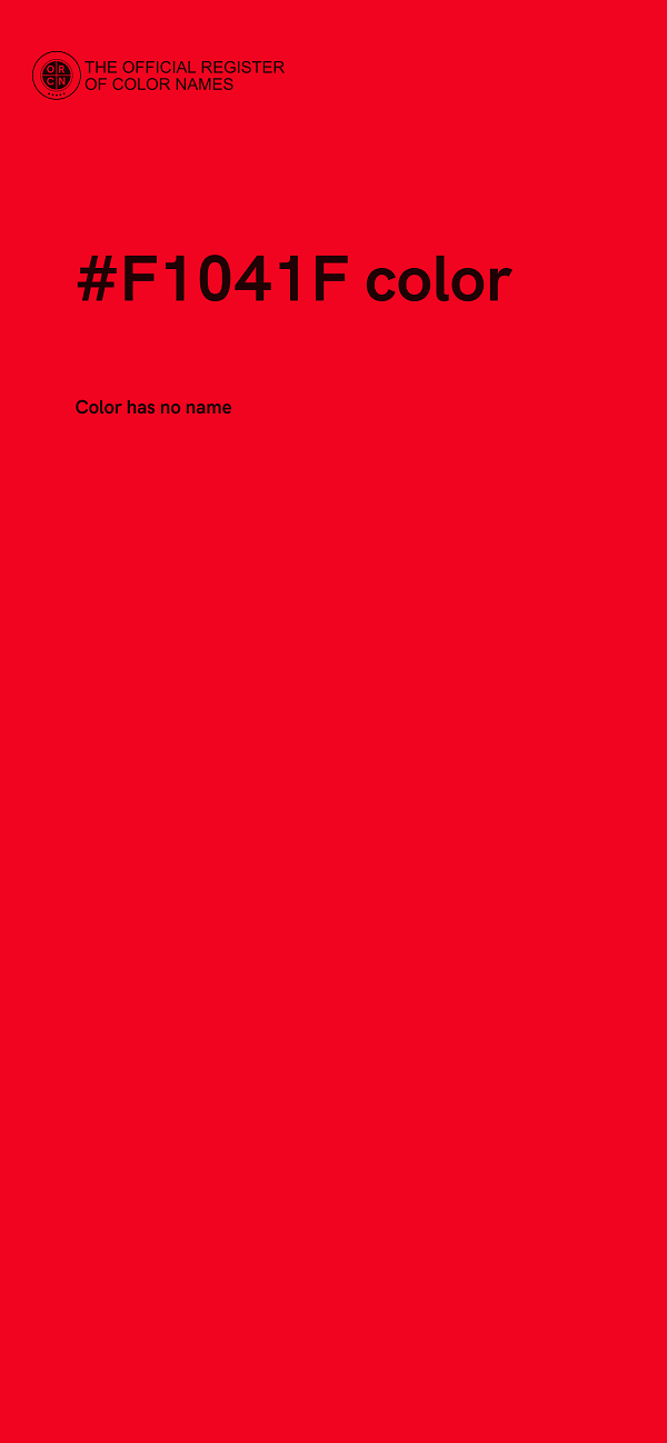 #F1041F color image