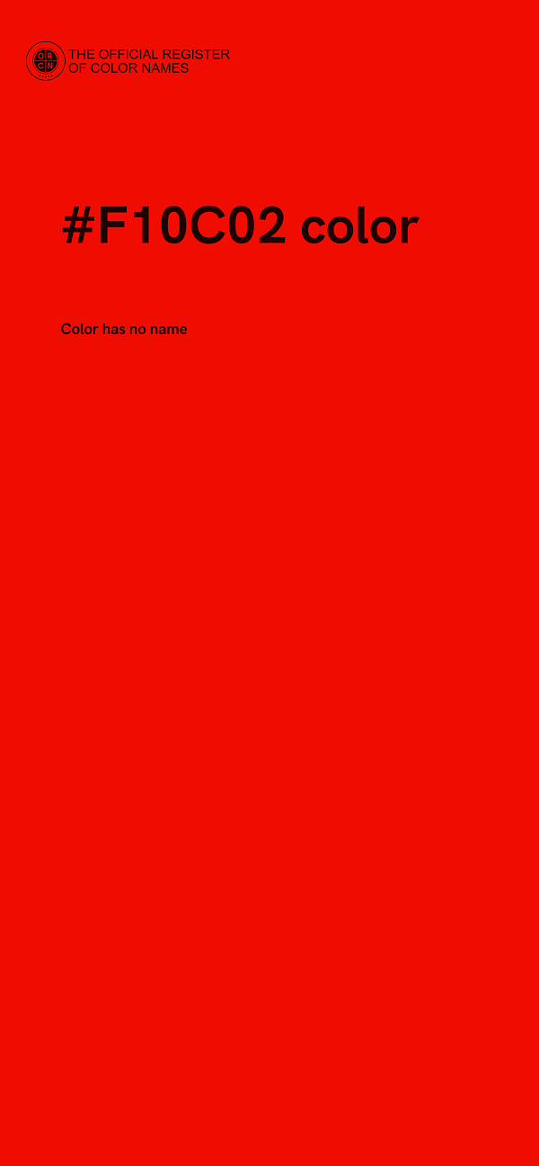 #F10C02 color image