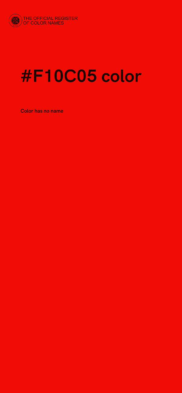 #F10C05 color image