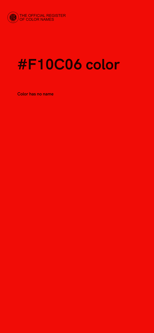 #F10C06 color image