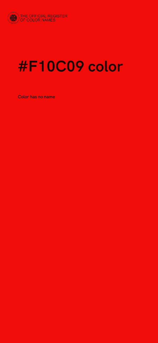#F10C09 color image
