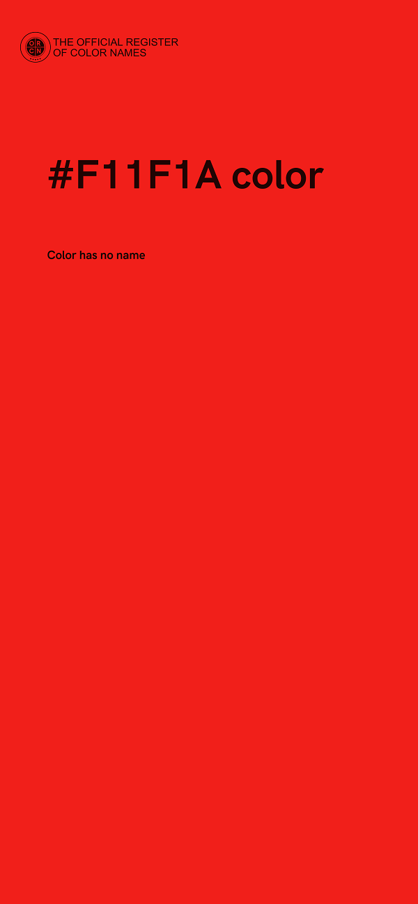 #F11F1A color image