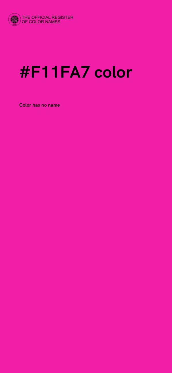 #F11FA7 color image