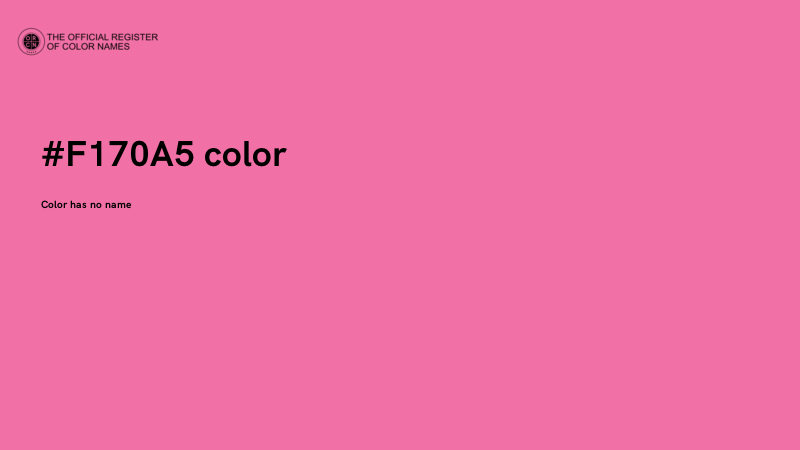 #F170A5 color image