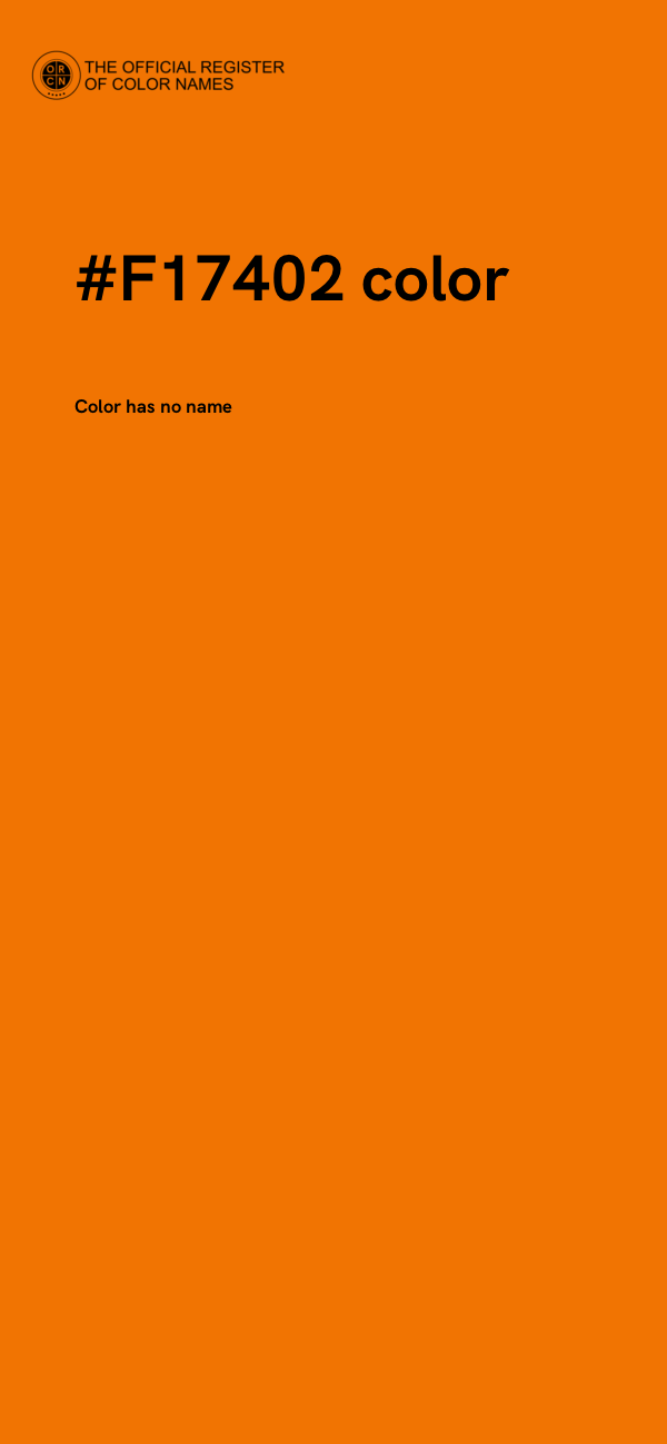 #F17402 color image