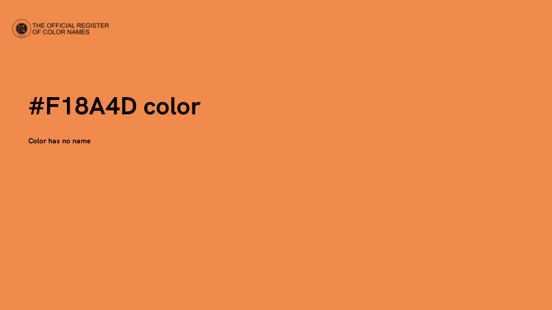 #F18A4D color image