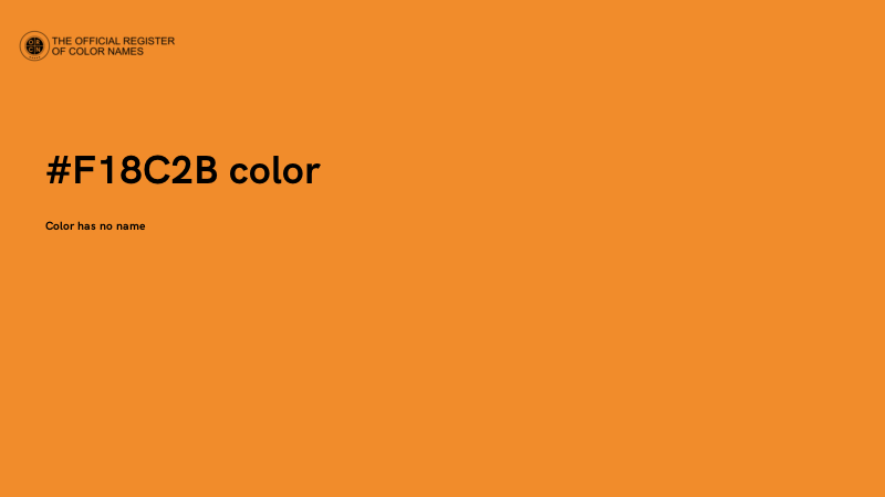 #F18C2B color image