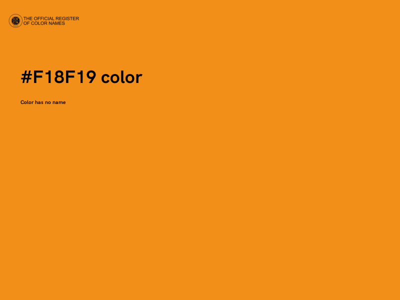 #F18F19 color image