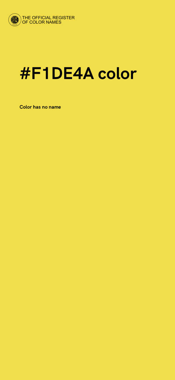 #F1DE4A color image