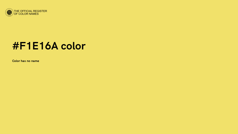 #F1E16A color image