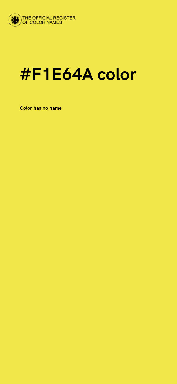 #F1E64A color image