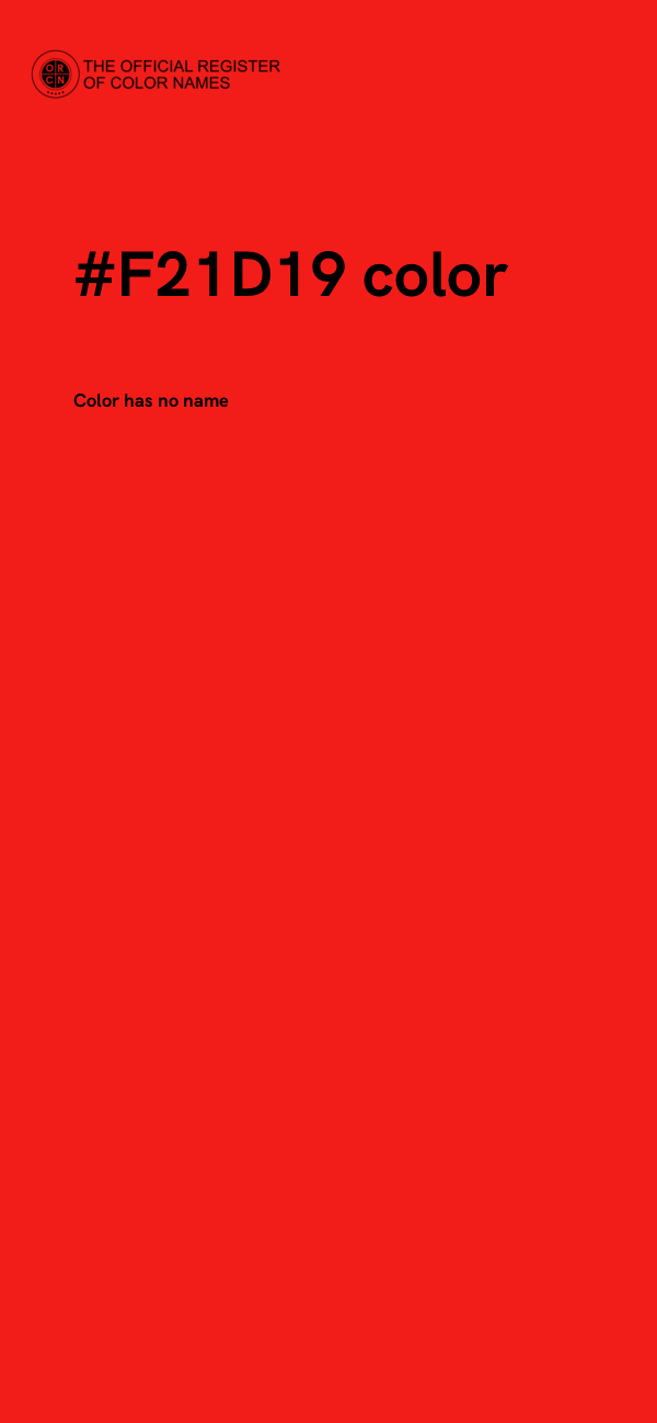 #F21D19 color image