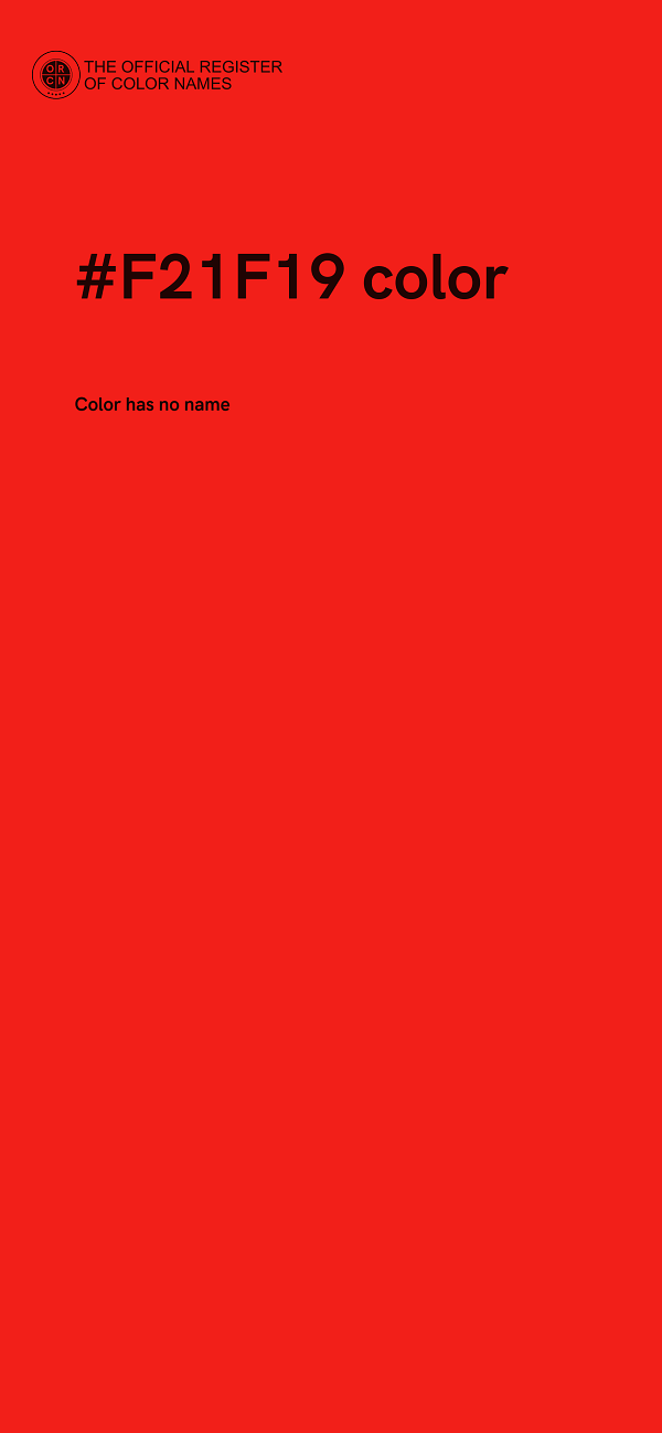 #F21F19 color image