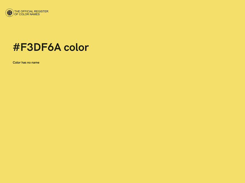 #F3DF6A color image