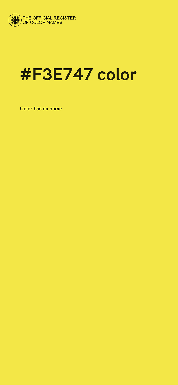 #F3E747 color image