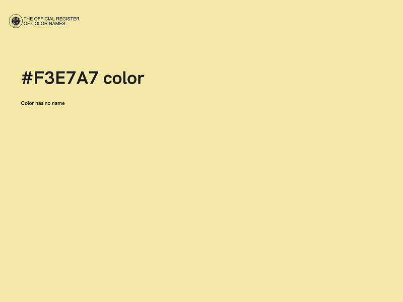 #F3E7A7 color image