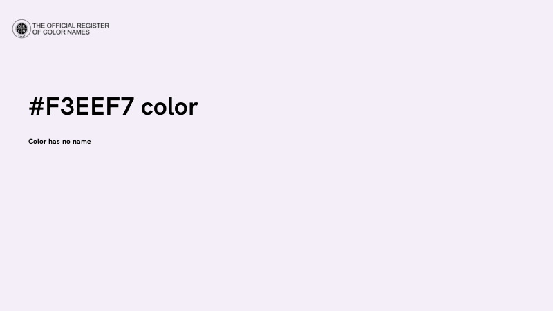 #F3EEF7 color image