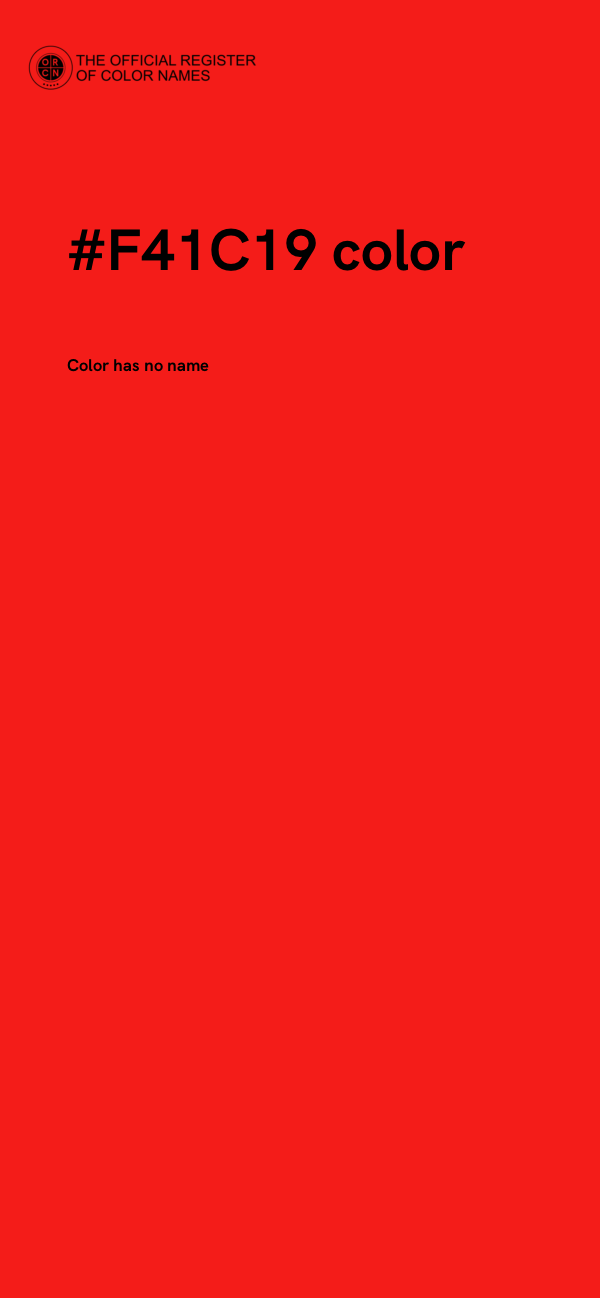 #F41C19 color image
