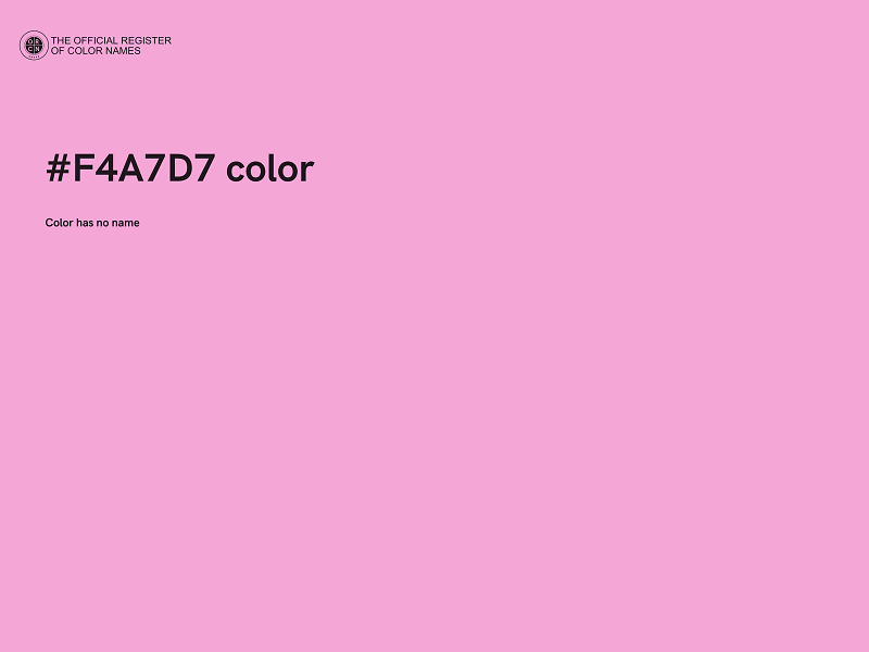 #F4A7D7 color image