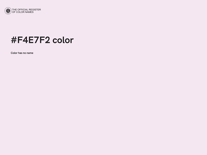 #F4E7F2 color image