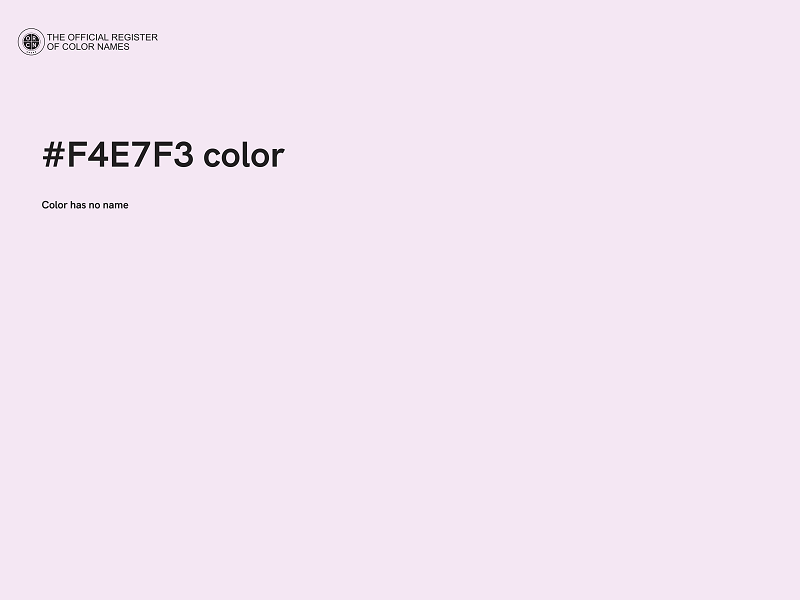 #F4E7F3 color image