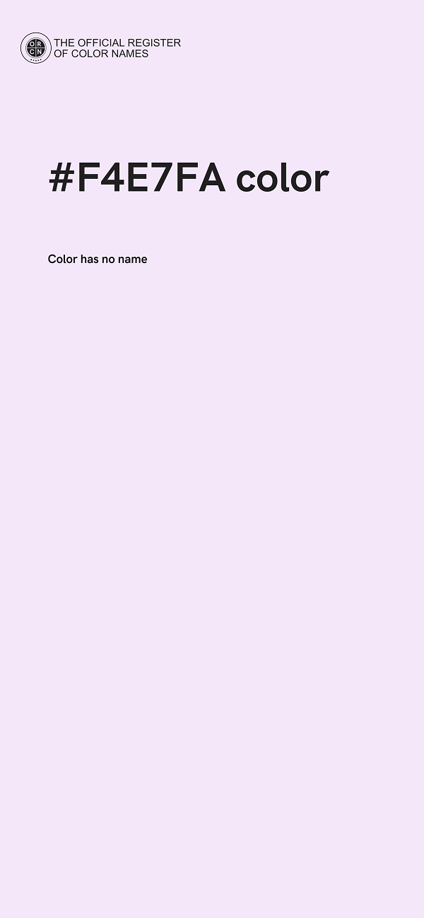#F4E7FA color image