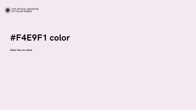 #F4E9F1 color image