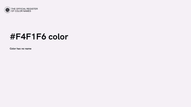 #F4F1F6 color image