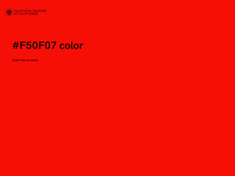 #F50F07 color image