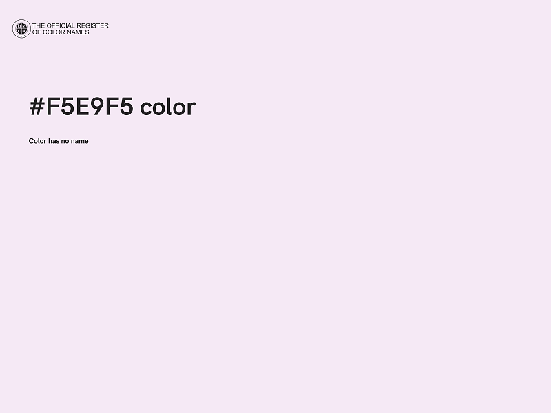 #F5E9F5 color image