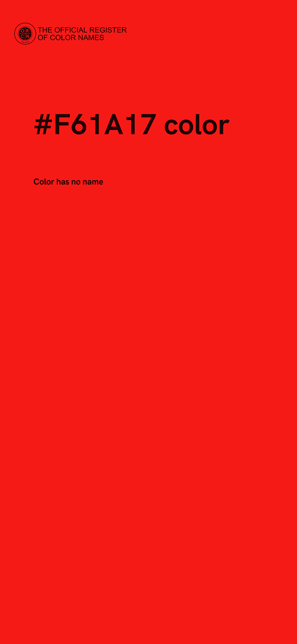 #F61A17 color image