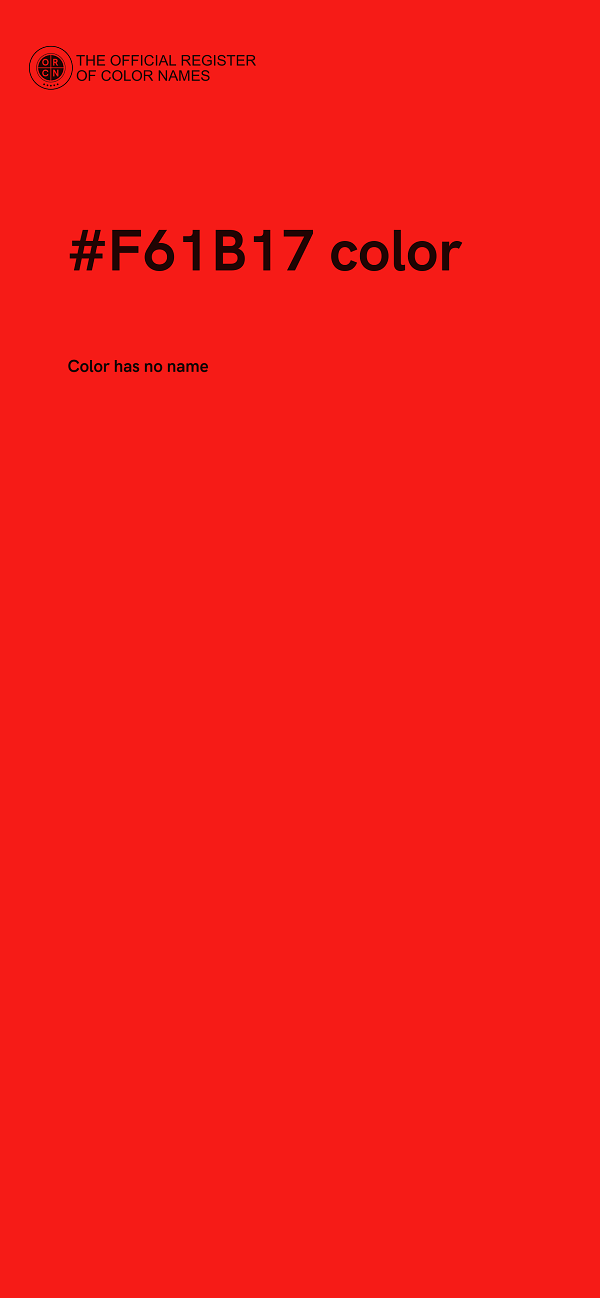 #F61B17 color image
