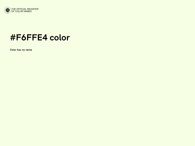 #F6FFE4 color image