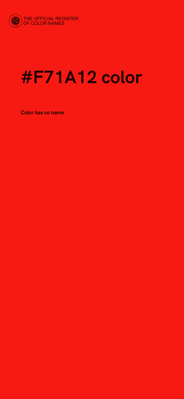 #F71A12 color image