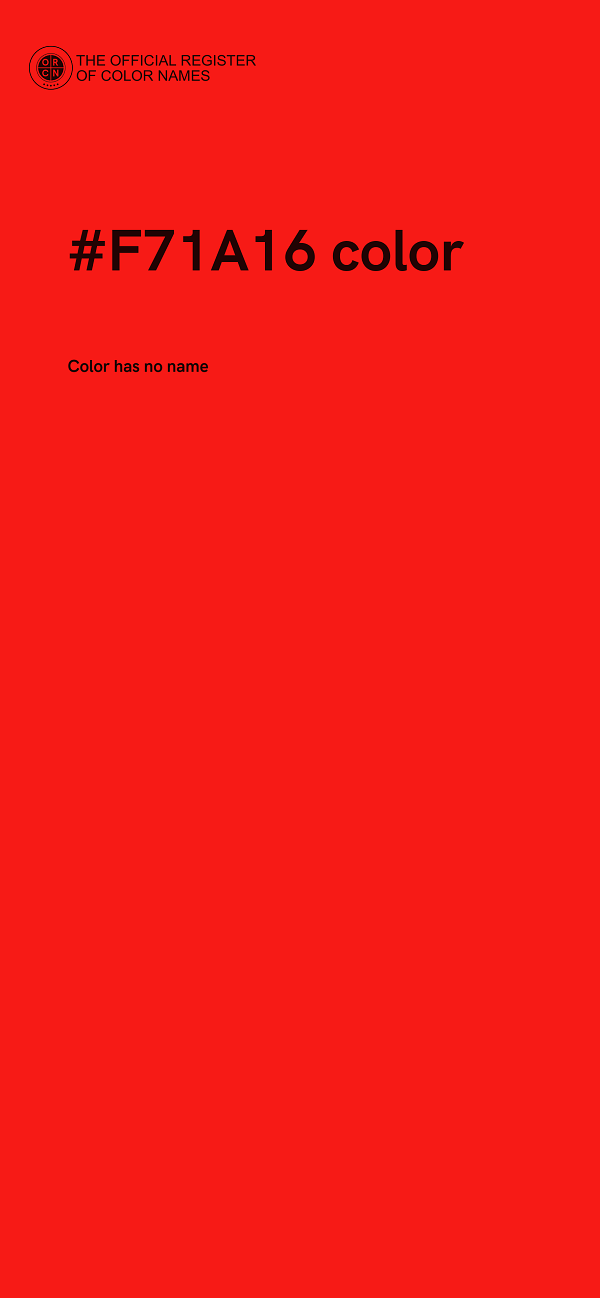 #F71A16 color image