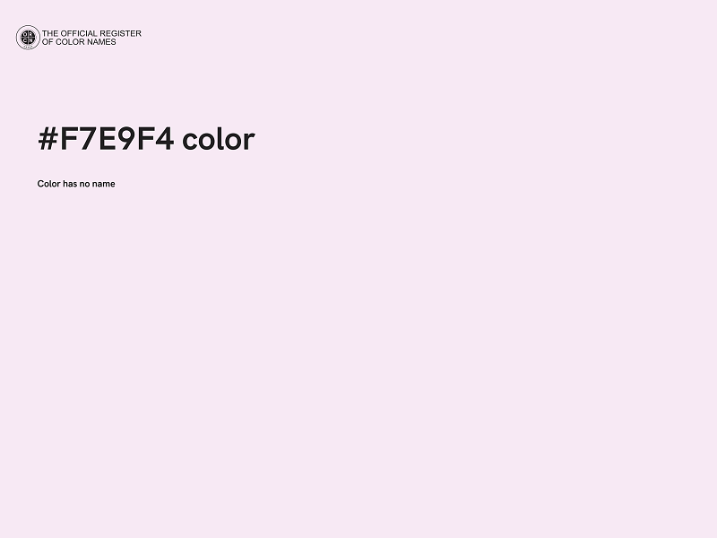 #F7E9F4 color image
