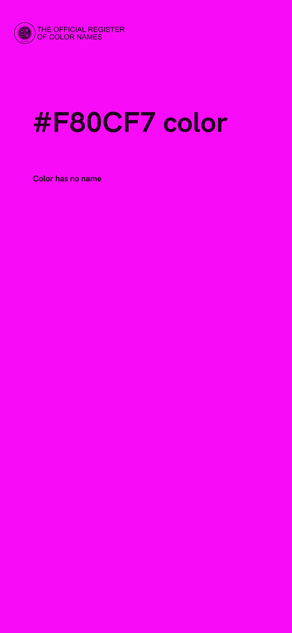 #F80CF7 color image