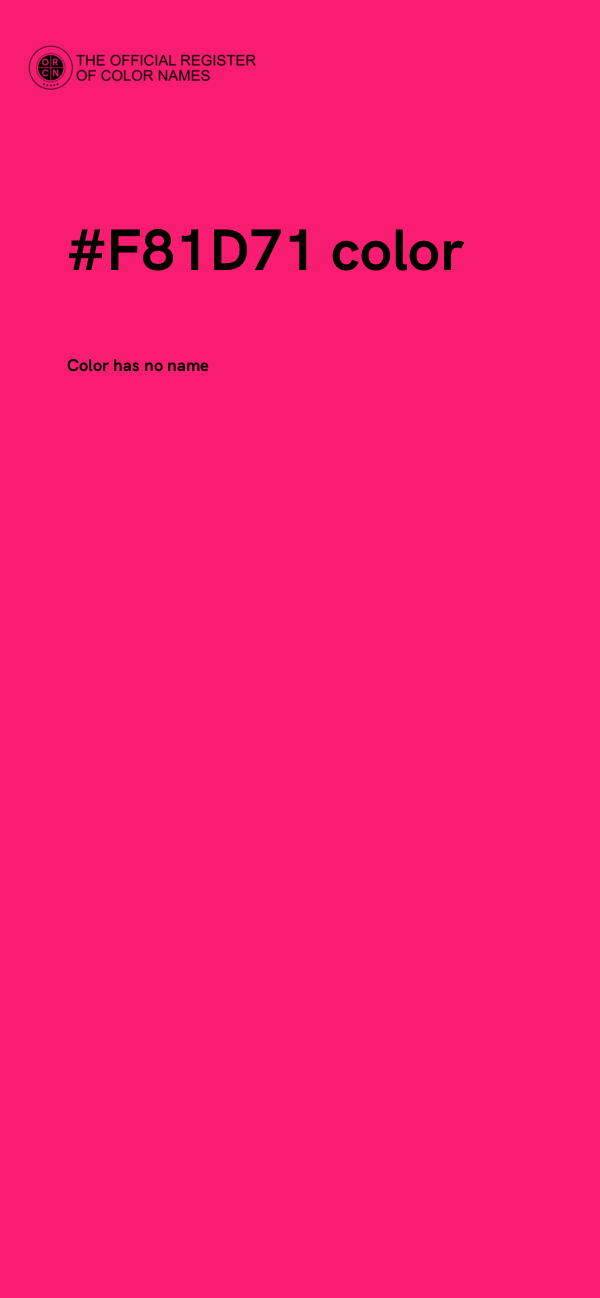 #F81D71 color image