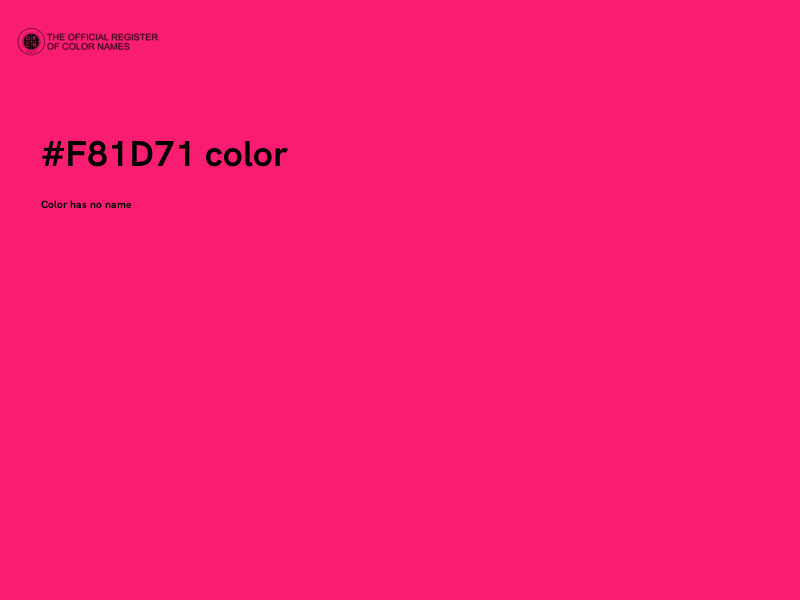 #F81D71 color image