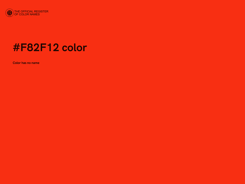 #F82F12 color image